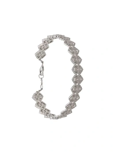 Shop Colette 18kt White Gold Filigree Diamond Bracelet In Silver