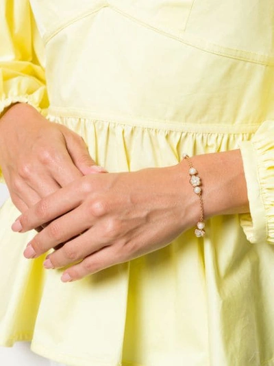 Shop Shaun Leane Cherry Blossom Pearl & Diamond Bracelet In Gold