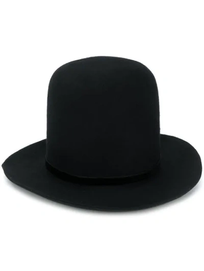 Shop Ann Demeulemeester Large Fedora Hat In Black