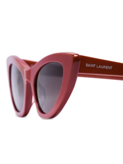 Shop Saint Laurent New Wave 213 Lily Cat-eye Sunglasses In Red