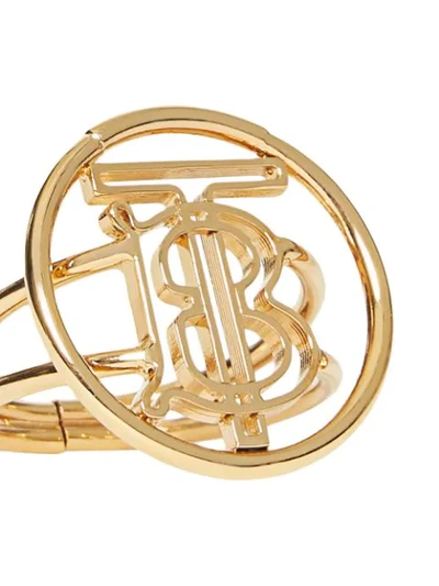 Shop Burberry Gold-plated Monogram Ring