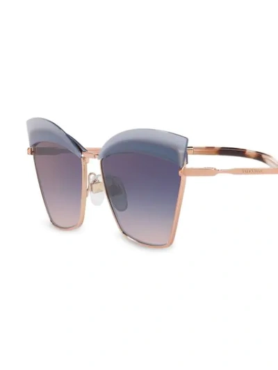 Shop Valentino Geometric Gradient Sunglasses In Gold