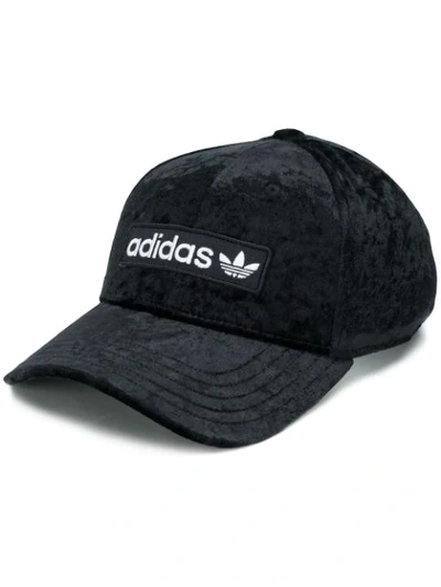 Shop Adidas Originals Velvet Baseball Cap In Black