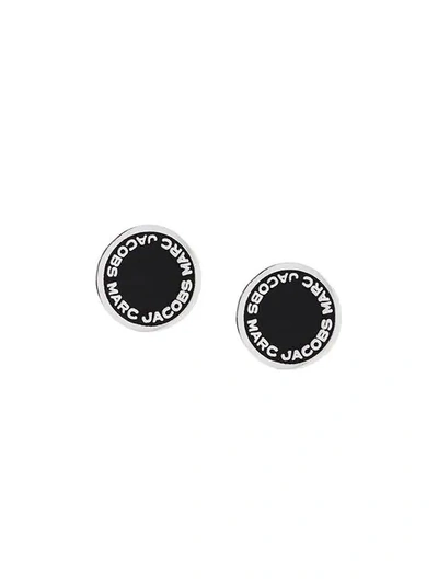 Shop Marc Jacobs Logo Stud Earrings - Farfetch In Black