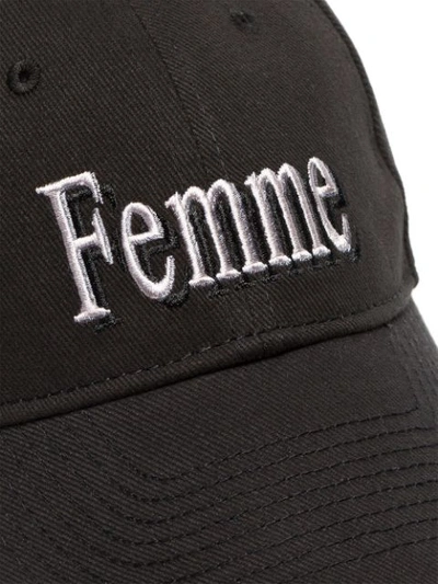 Shop Balenciaga Black Femme Embroidered Baseball Cap