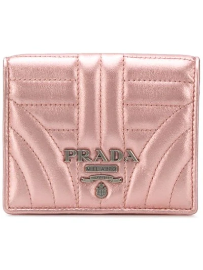 Shop Prada Diagramme French Wallet - Pink