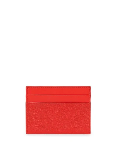Shop Burberry Monogram Motif Leather Card Case In Red