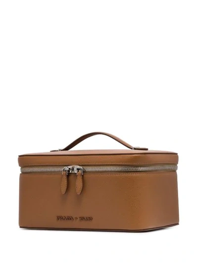 Shop Prada Mini Travel Case In Brown