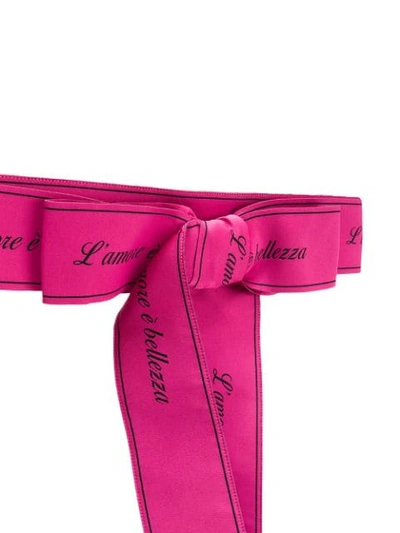 Shop Dolce & Gabbana L'amore È Bellezza Bow Tie Belt In Pink