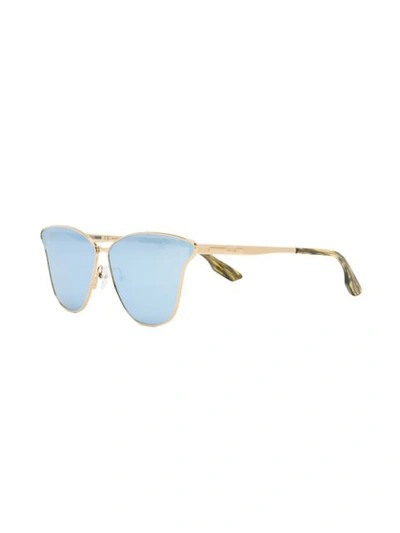 Shop Mcq By Alexander Mcqueen Eyewear Mirrored Cat Eye Sunglasses - Metallic