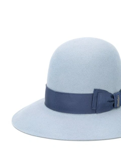 Shop Borsalino Bow-trim Hat In Blue