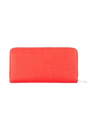 Shop Loewe Textured Zip Around Wallet In Red