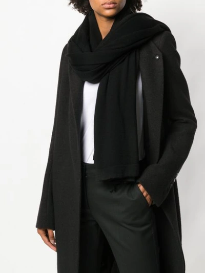 Shop Rick Owens Fringed Scarf In Black