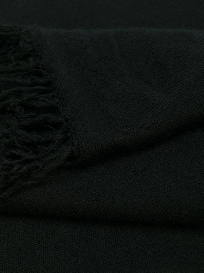 Shop Rick Owens Fringed Scarf In Black