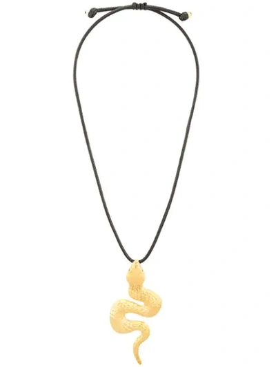 Shop Natia X Lako Snake Design Necklace In Gold