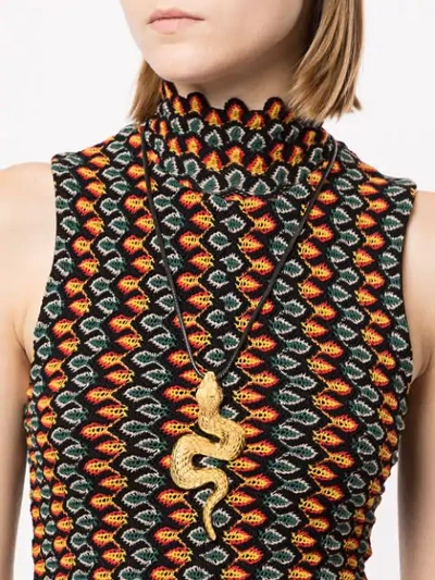 Shop Natia X Lako Snake Design Necklace In Gold