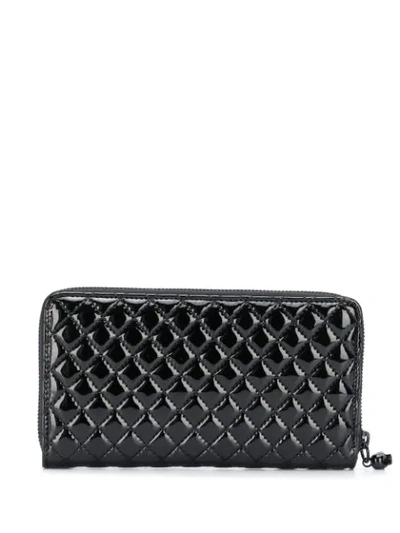 Shop Alexander Mcqueen Patent Quilted Continental Wallet In Black