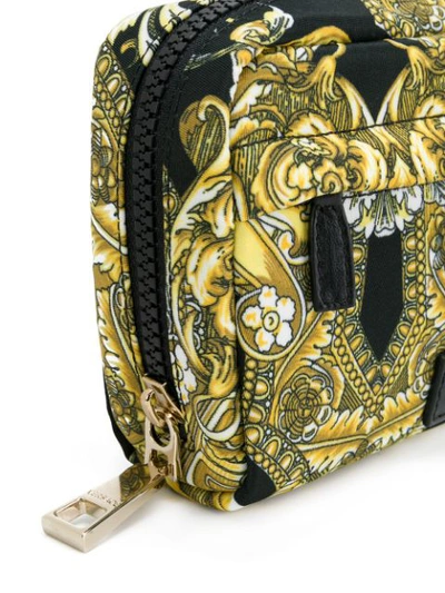 Shop Versace Baroccoflage Make-up Bag In Black