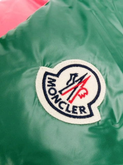 Shop Moncler Puffer-style Logo Patch Scarf In Green