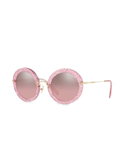 Shop Miu Miu Noir Sunglasses In Pink