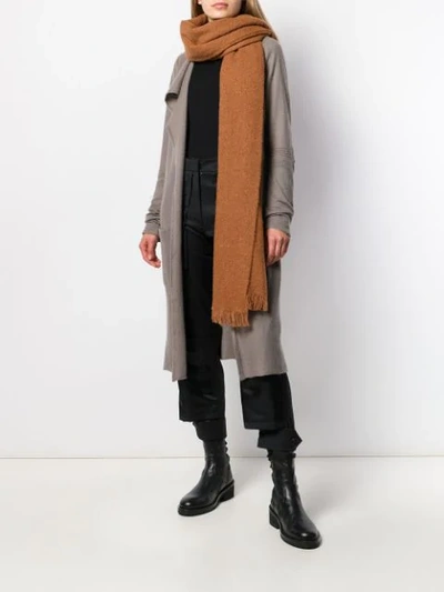 Shop Rick Owens Oversized Knitted Scarf In Brown