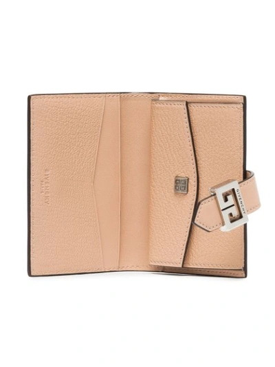 Shop Givenchy Beige Gv3 Logo Goat Skin Cardholder - Neutrals