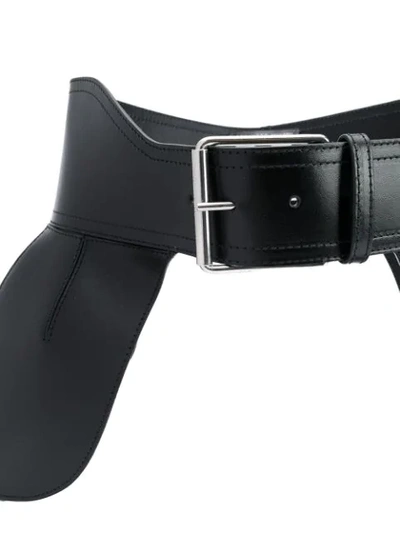 Shop Alexander Mcqueen Peplum Corset Belt In Black