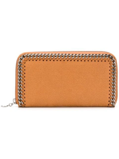 Shop Stella Mccartney Falabella Zipped Wallet In Brown