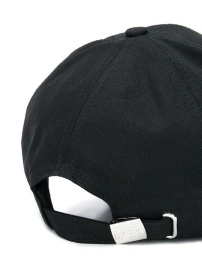 Shop Karl Lagerfeld Logo Embroidered Cap In Black