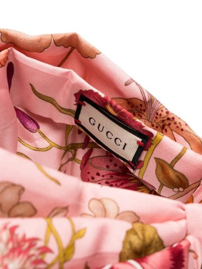 Shop Gucci Floral Print Twist Headband In Pink