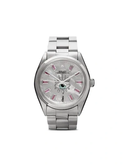 Shop Jacquie Aiche Rolex Eye Watch In Silver