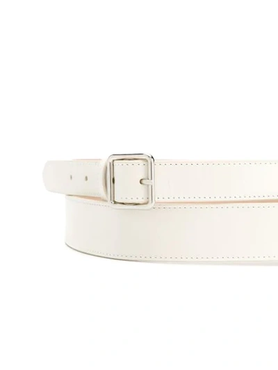 Shop Alexander Mcqueen Thin Double Belt In White