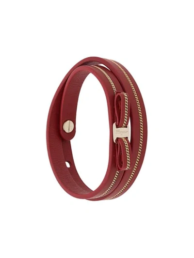 Shop Ferragamo Chain-embellished Bracelet In Red