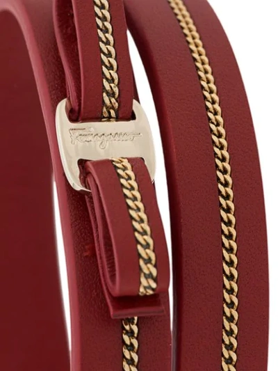 Shop Ferragamo Chain-embellished Bracelet In Red