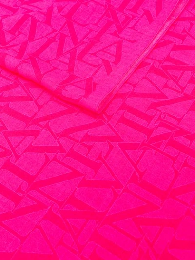 Shop Lanvin Logo Embroidered Scarf - Pink