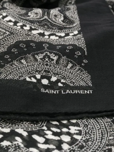 Shop Saint Laurent Paisley Print Scarf In Black