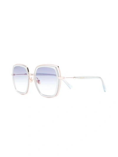 Shop Bolon Glitter Embellished Oversize Sunglasses - Neutrals In Nude & Neutrals