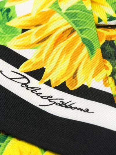 Shop Dolce & Gabbana Sunflower Print Ascot In Yellow