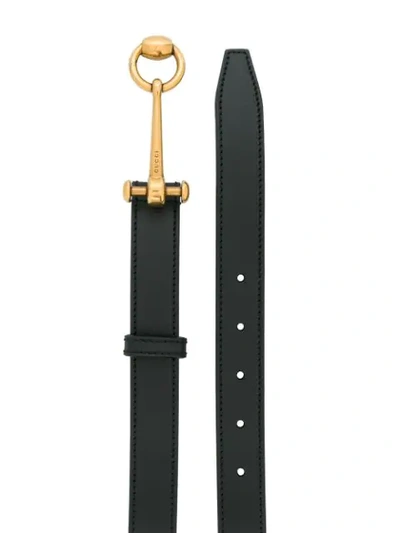 Shop Gucci Horsebit Detailed Belt In Black