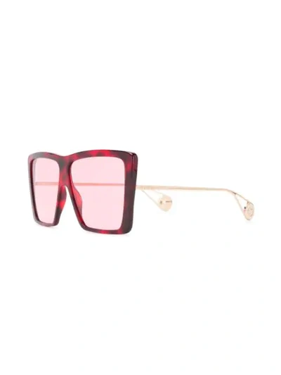 Shop Gucci Oversized Tinted Sunglasses In 红色