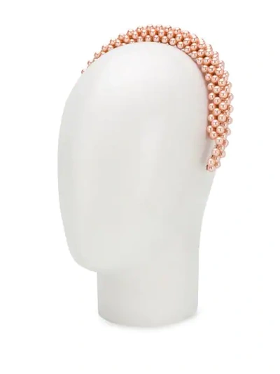 Shop Shrimps Antonia Faux Pearl Headband  In Pink