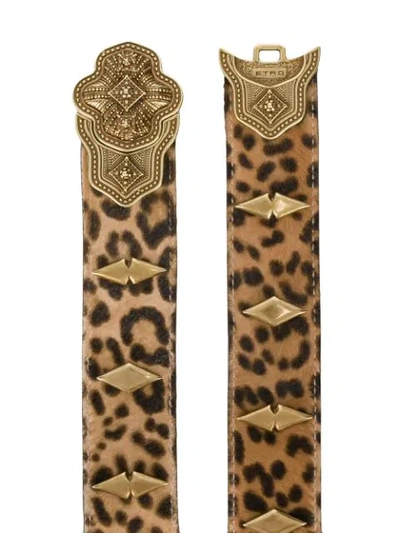 Shop Etro Leopard Print Belt In 800