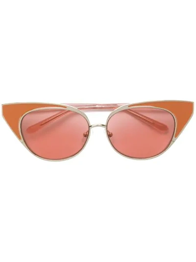 Shop Matthew Williamson X Linda Farrow Cat-eye Sunglasses In Pink