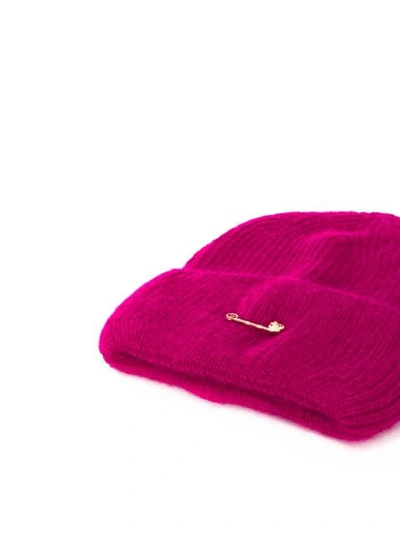 VERSACE SAFETY PIN KNITTED HAT - 粉色