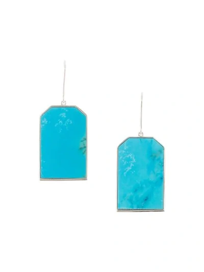 Shop Julia Davidian Turquoise Drop Earrings In Blue