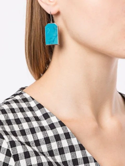 Shop Julia Davidian Turquoise Drop Earrings In Blue
