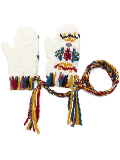 Shop Etro Gestrickte Handschuhe In White