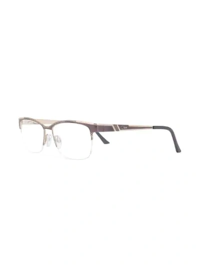 Shop Cazal Rectangular Frame Glasses In Grey