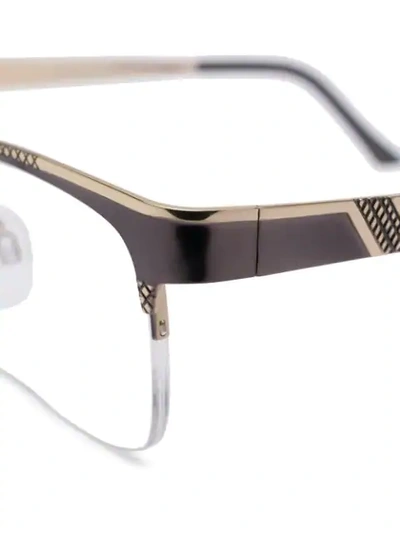 Shop Cazal Rectangular Frame Glasses In Grey