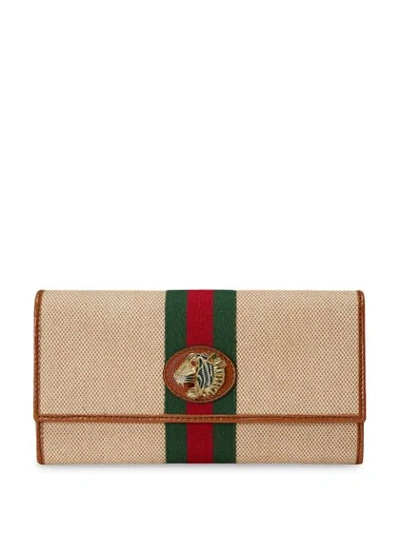 Shop Gucci Rajah Continental Wallet In Braun